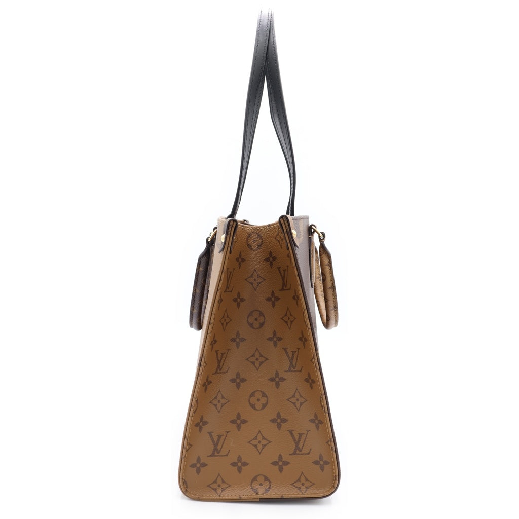 LOUIS VUITTON(ルイヴィトン) モノグラム ジャイアントオンザゴーMM ハンド ショルダーバッグ PVC レザー ゴールド金具 ブラウン M45321 RFID レディース