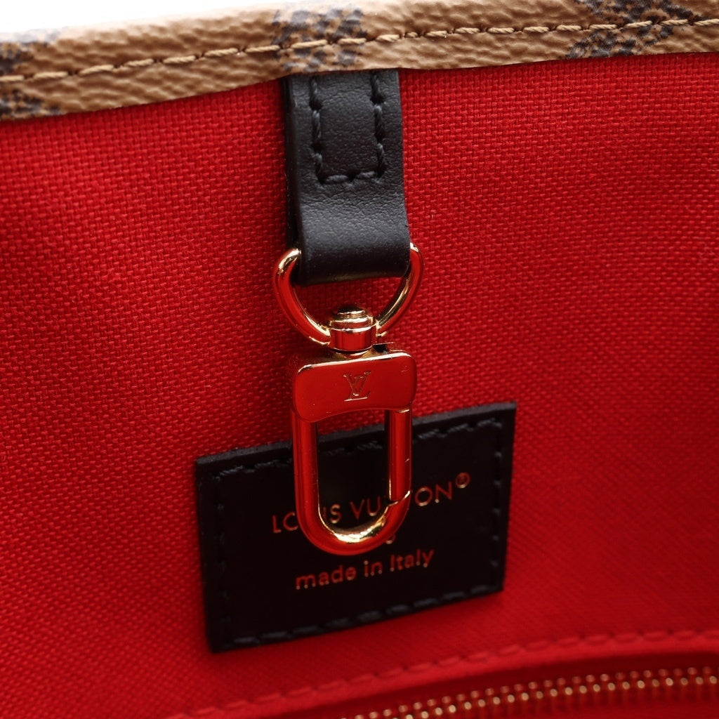 LOUIS VUITTON(ルイヴィトン) モノグラム ジャイアントオンザゴーMM ハンド ショルダーバッグ PVC レザー ゴールド金具 ブラウン M45321 RFID レディース