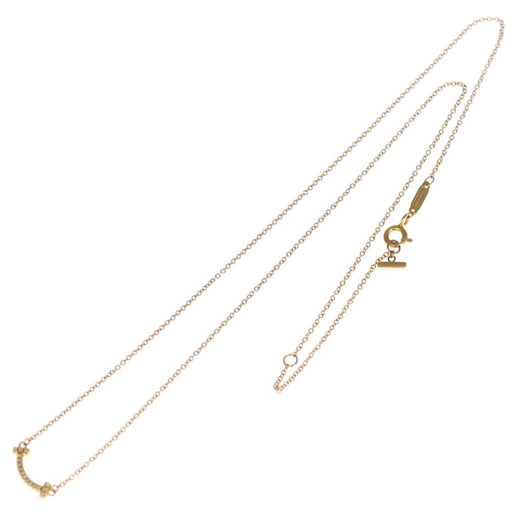 TIFFANY & Co.(ティファニー) Tスマイル ミニ ダイヤ ネックレス ペンダント チェーン ピンクゴールド Au750PG レディース