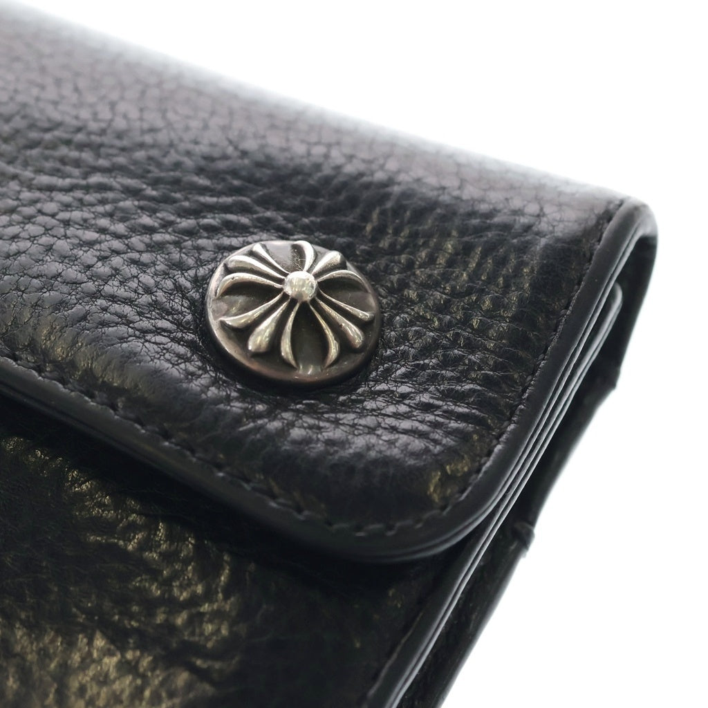 CHROME HEARTS(クロムハーツ) WAVE ウェーブ レザーロングウォレット 長財布 カードケース ブラック レザー