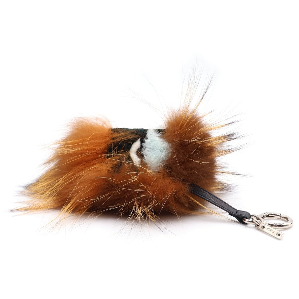 FENDI(フェンディ) モンスターチャーム バッグチャーム キーリング キーホルダー ブラウン シルバー金具 レディース