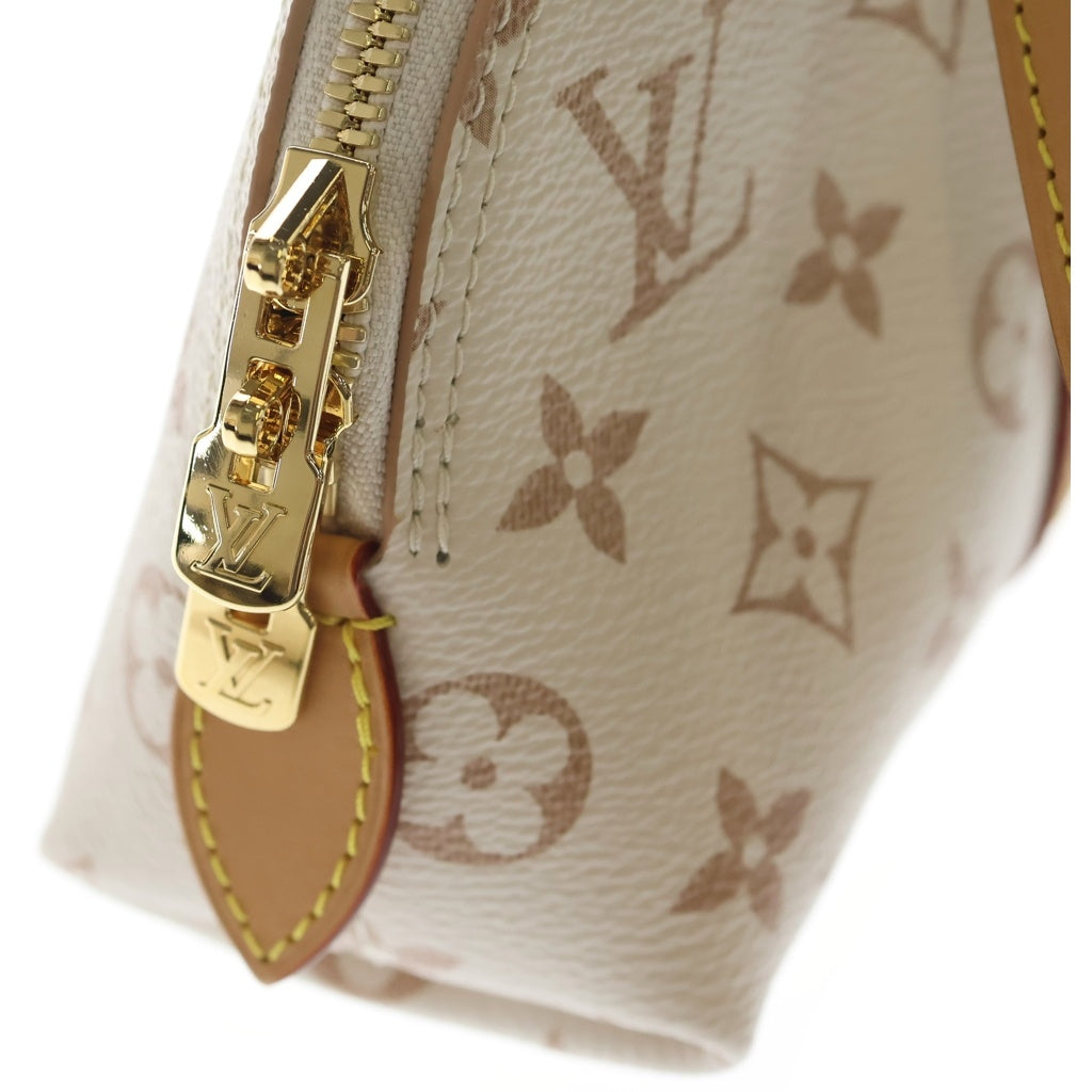 LOUIS VUITTON(ルイヴィトン) モノグラム・デュンヌ キャンバス スクワイア ハンドバッグ ホワイト×ベージュ レザー×PVC EW M2A457 ゴールド金具 レディース