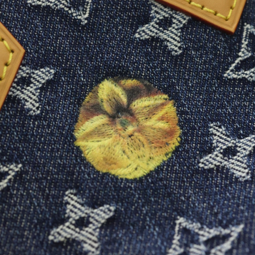 LOUIS VUITTON(ルイヴィトン) モノグラムフラワーデニム スピーディ・バンドリエール18 2WAYハンドバッグ ショルダーバッグ インディゴブルー×レザー M27557 シルバー金具 レディース