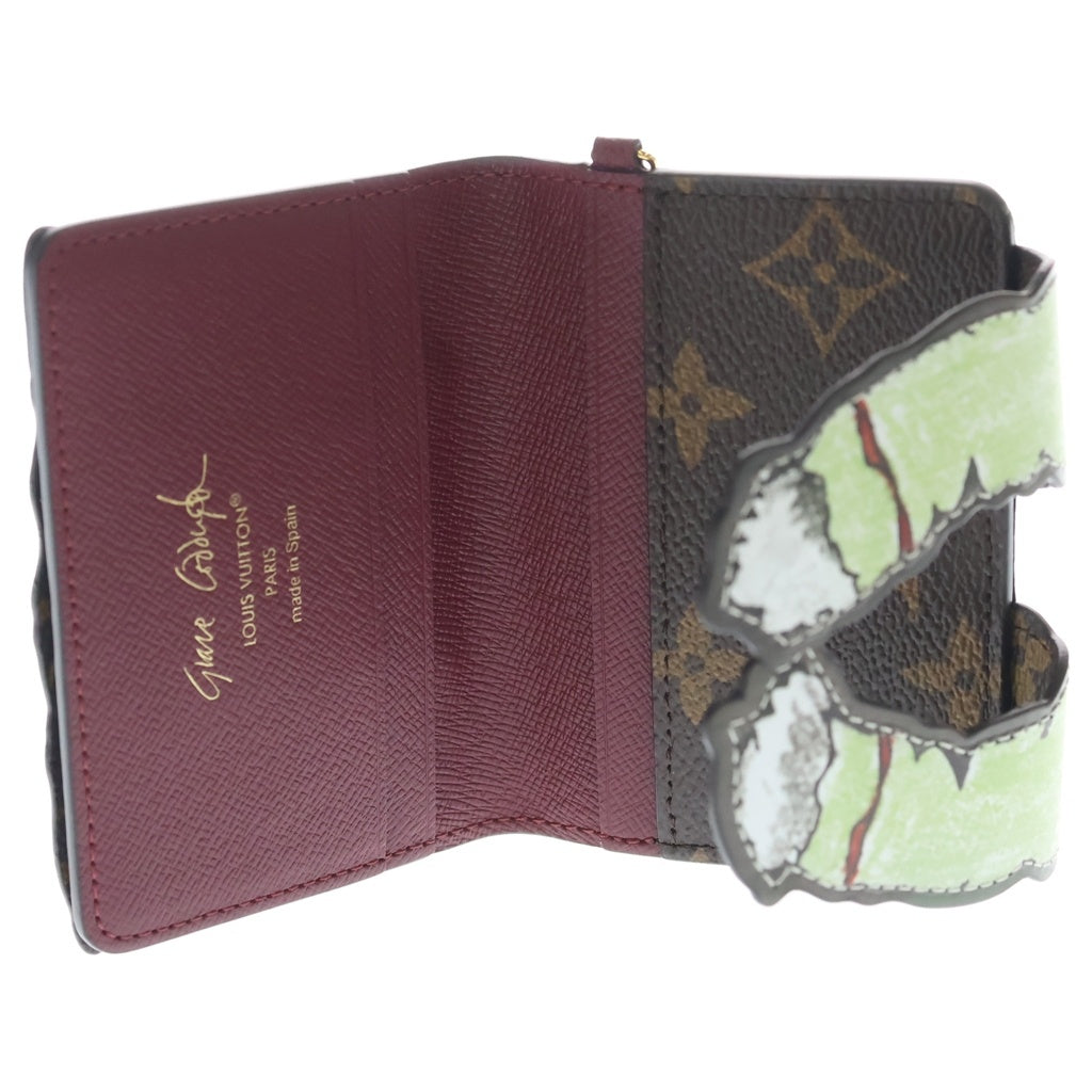 LOUIS VUITTON(ルイヴィトン) パウケット・パース バッグチャーム カードケース ミニ財布 ブラウン レザー×PVC M25732 ゴールド金具 レディース