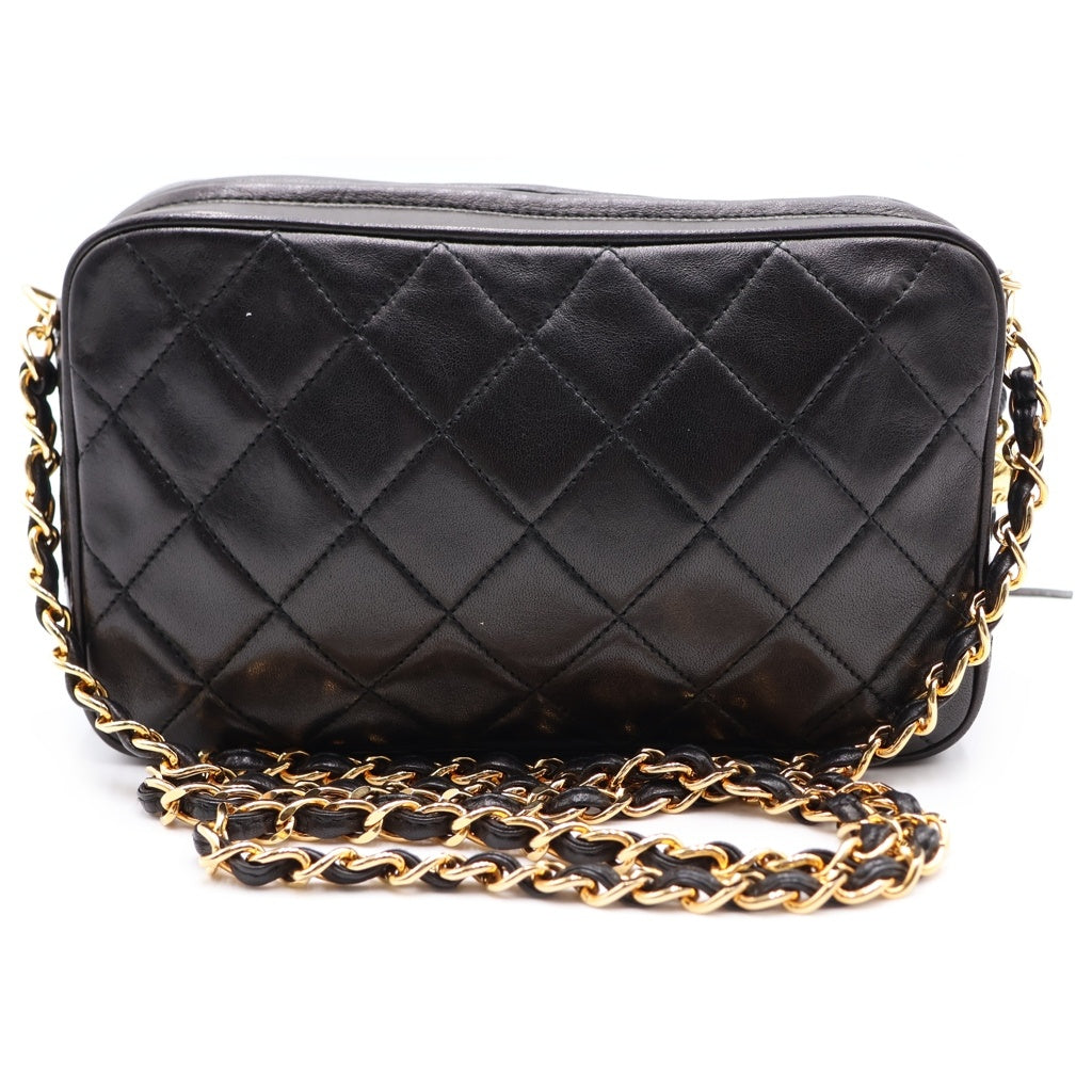 CHANEL(シャネル) マトラッセ ココマーク タッセル フリンジ ラムスキン ゴールド金具 ミニ チェーンショルダーバッグ ブラック レディース
