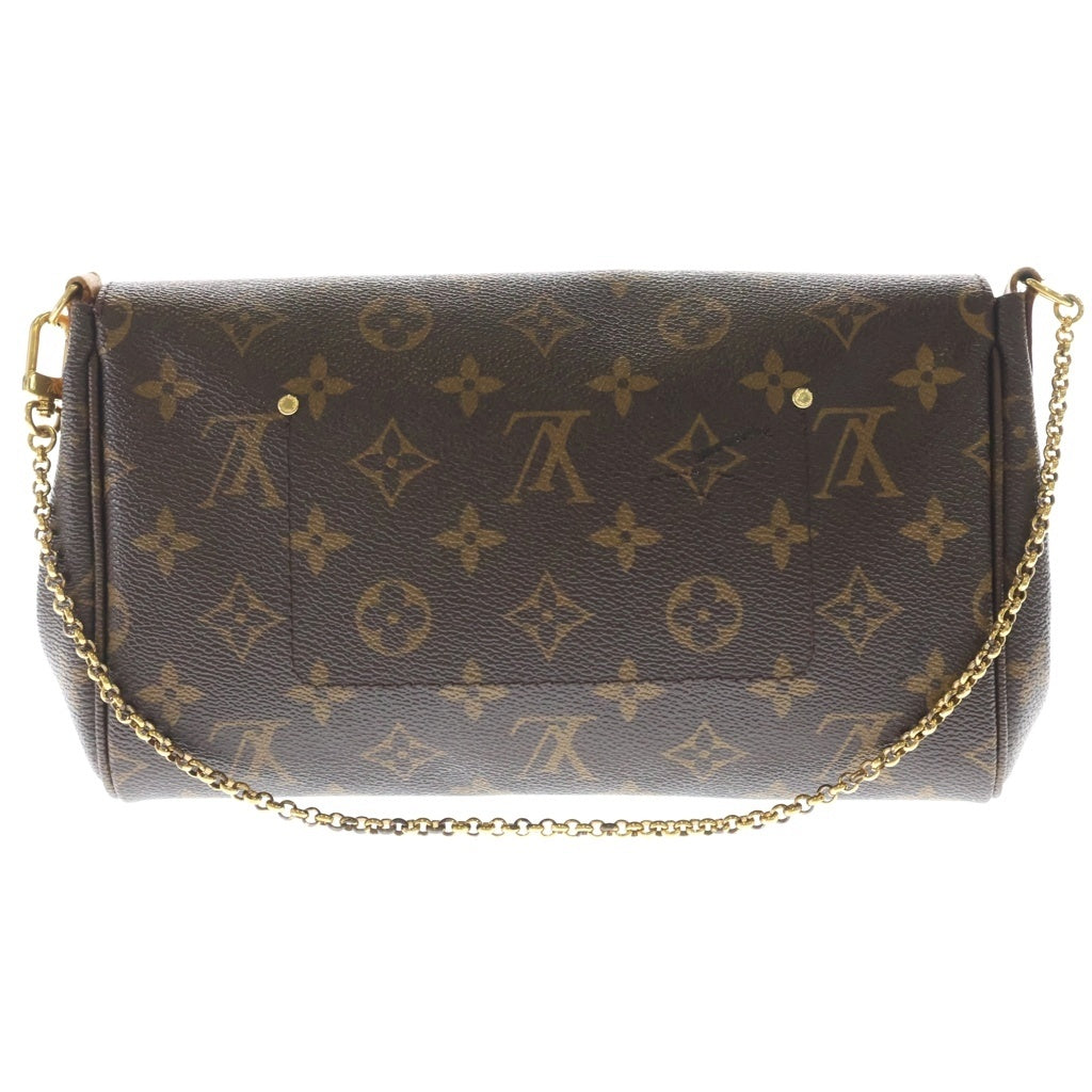 LOUIS VUITTON(ルイヴィトン) モノグラム フェイボリットPM ショルダーバッグ ミニバッグ ブラウン レザー×PVC M40717 ゴールド金具 レディース