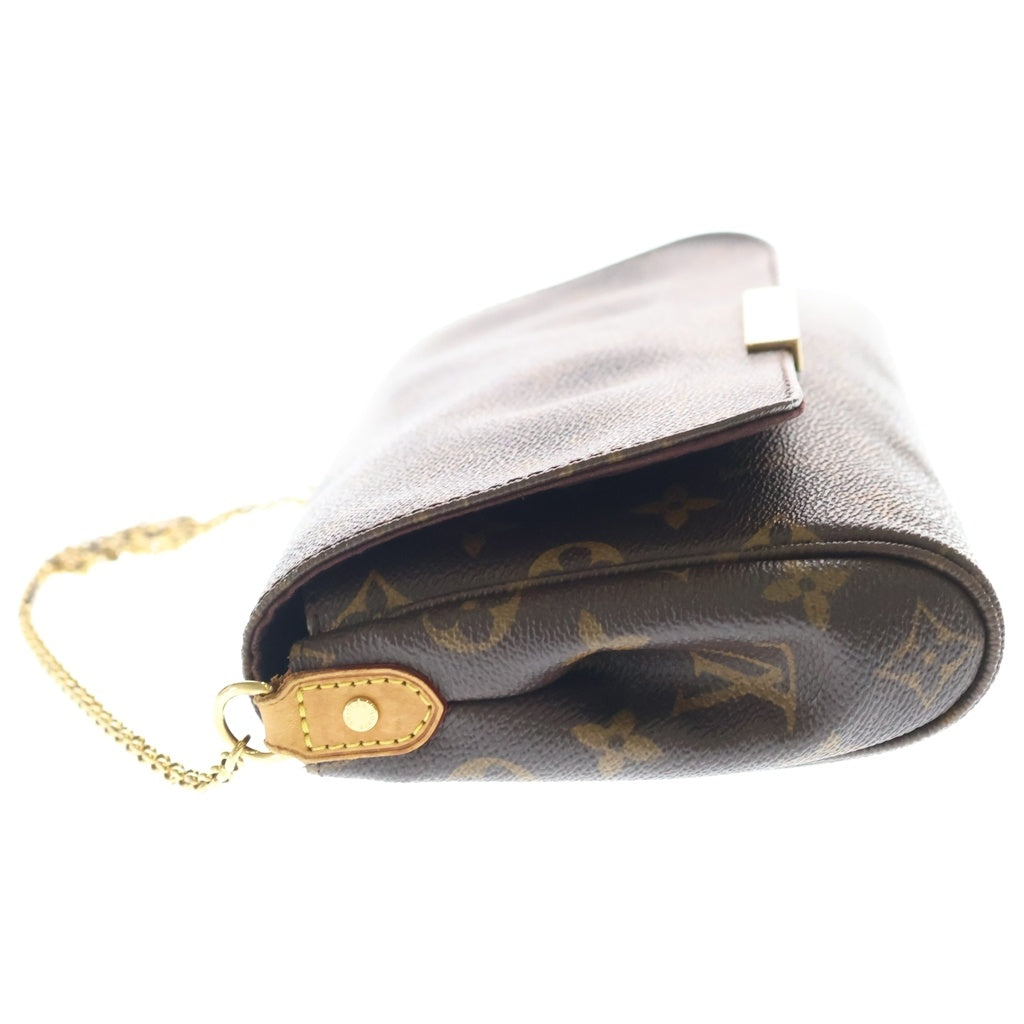 LOUIS VUITTON(ルイヴィトン) モノグラム フェイボリットPM ショルダーバッグ ミニバッグ ブラウン レザー×PVC M40717 ゴールド金具 レディース