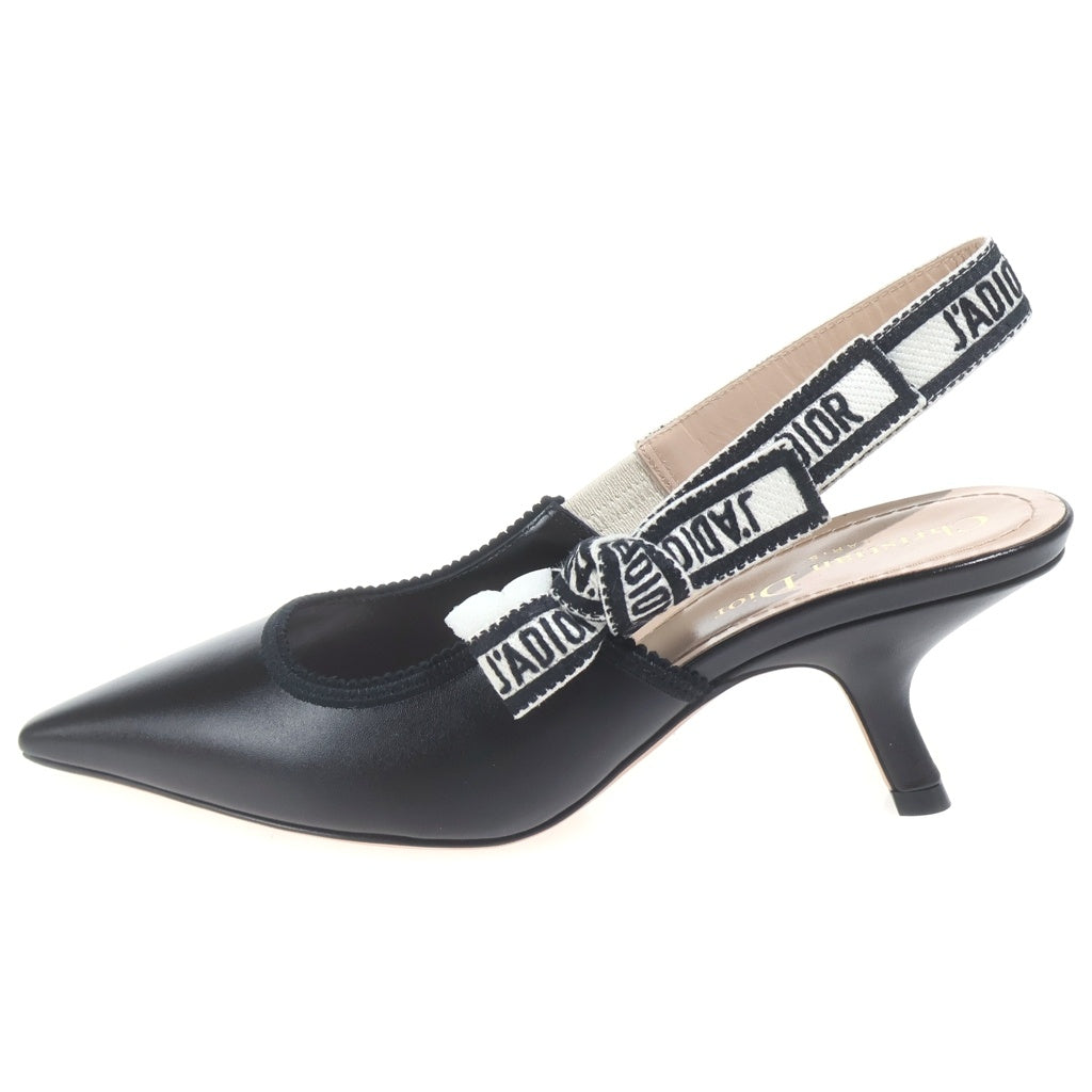 Christian Dior(クリスチャンディオール) J'ADIOR ジャディオール スリングバックパンプス シューズ ローヒール レザー ブラック KDV024CEY90036 MD0225 レディース