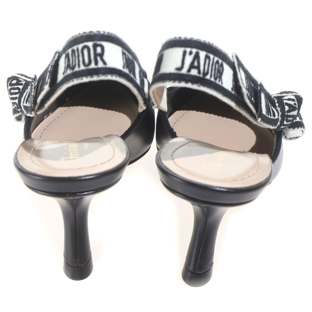 Christian Dior(クリスチャンディオール) J'ADIOR ジャディオール スリングバックパンプス シューズ ローヒール レザー ブラック KDV024CEY90036 MD0225 レディース