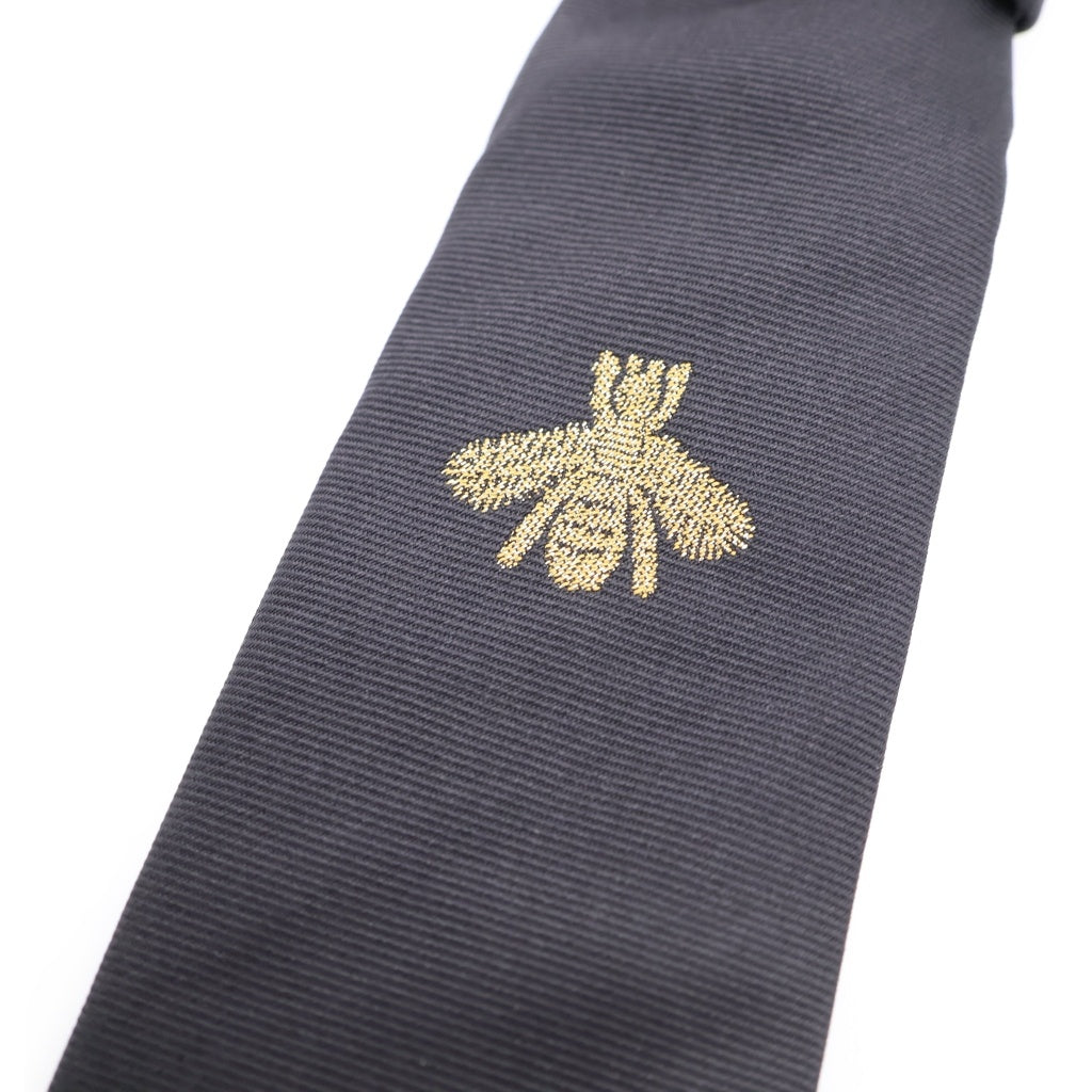 GUCCI(グッチ) BEE ビー 刺繍 シルク ネクタイ ブラック