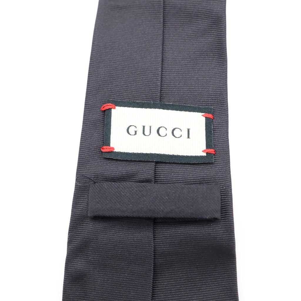 GUCCI(グッチ) BEE ビー 刺繍 シルク ネクタイ ブラック