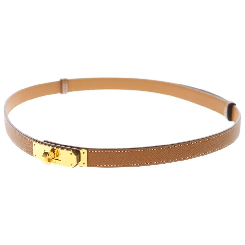 HERMES(エルメス) ケリーベルト ゴールド ブラウン エプソン X刻印 ゴールド金具 レディース