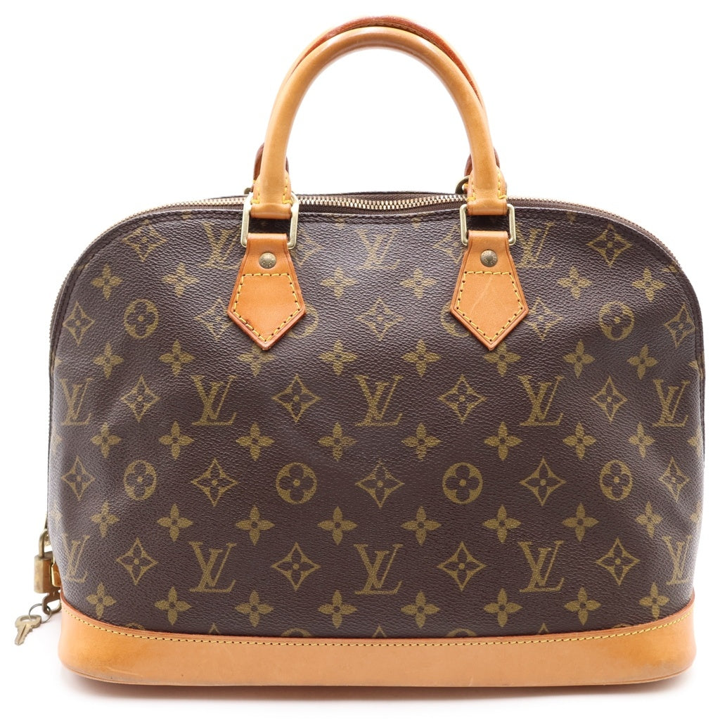 LOUIS VUITTON(ルイヴィトン) モノグラム アルマ ハンドバッグ ブラウン レザー×PVC M51130 ゴールド金具 レディース