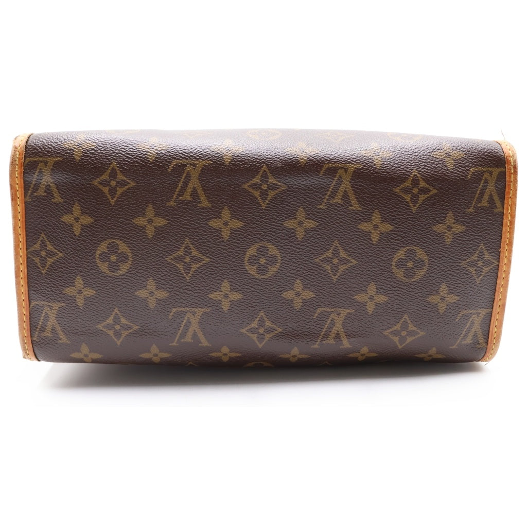 LOUIS VUITTON(ルイヴィトン) モノグラム ポパンクール・オ ハンドバッグ ミニトートバッグ ブラウン レザー×PVC M40007 ゴールド金具 レディース