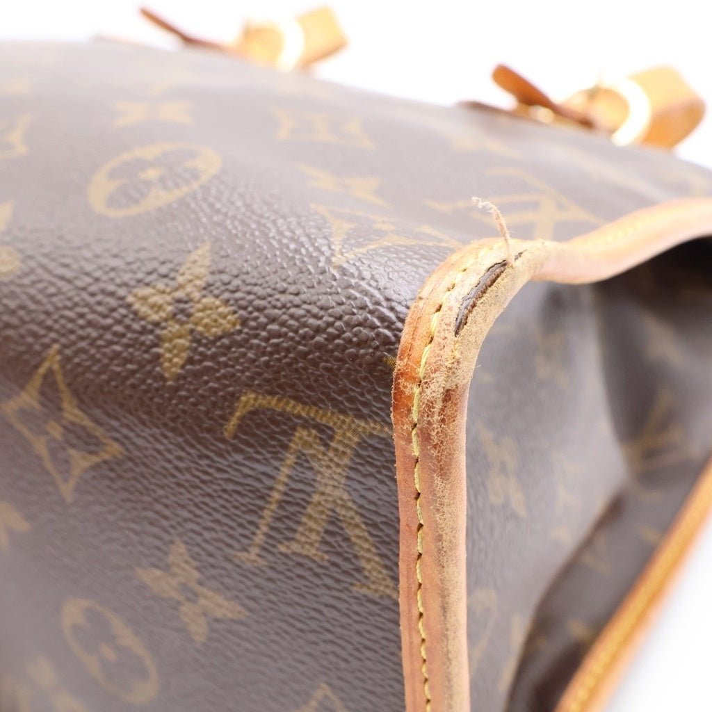 LOUIS VUITTON(ルイヴィトン) モノグラム ポパンクール・オ ハンドバッグ ミニトートバッグ ブラウン レザー×PVC M40007 ゴールド金具 レディース