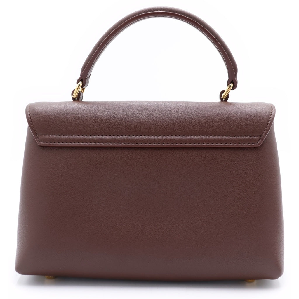 CELINE(セリーヌ) ティーン ニノ トリオンフ 2WAYハンドバッグ ショルダーバッグ ブラウン レザー 118113FXK ゴールド金具 レディース