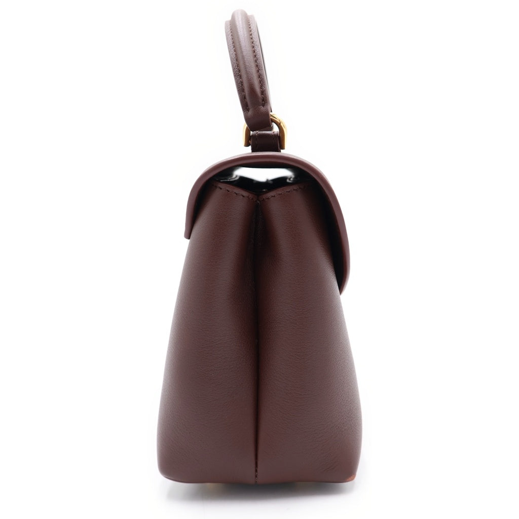 CELINE(セリーヌ) ティーン ニノ トリオンフ 2WAYハンドバッグ ショルダーバッグ ブラウン レザー 118113FXK ゴールド金具 レディース
