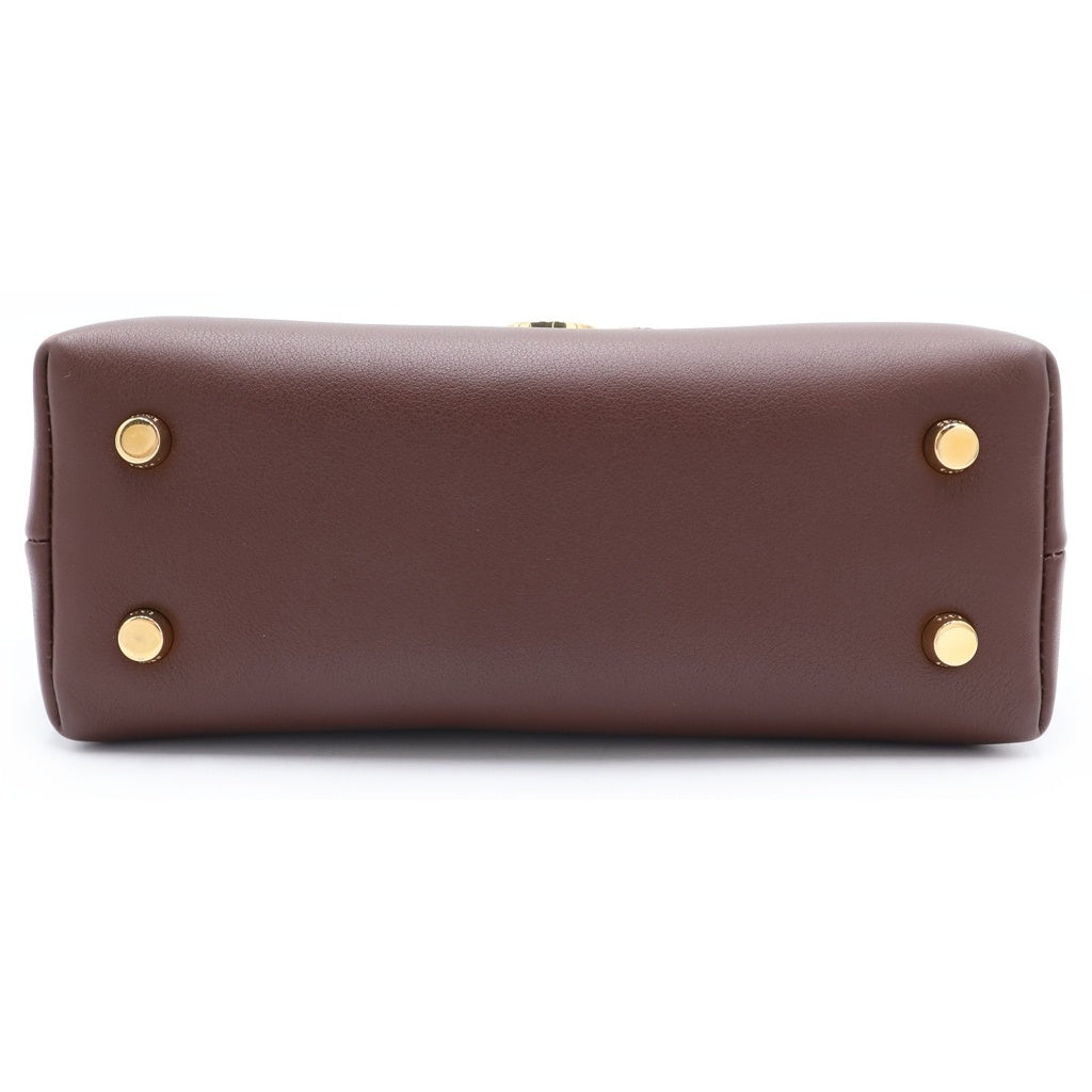CELINE(セリーヌ) ティーン ニノ トリオンフ 2WAYハンドバッグ ショルダーバッグ ブラウン レザー 118113FXK ゴールド金具 レディース