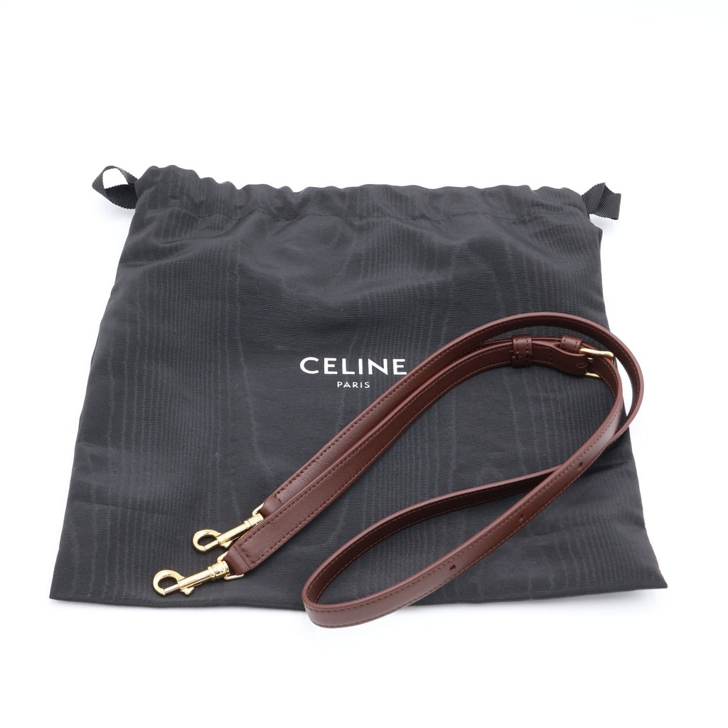 CELINE(セリーヌ) ティーン ニノ トリオンフ 2WAYハンドバッグ ショルダーバッグ ブラウン レザー 118113FXK ゴールド金具 レディース