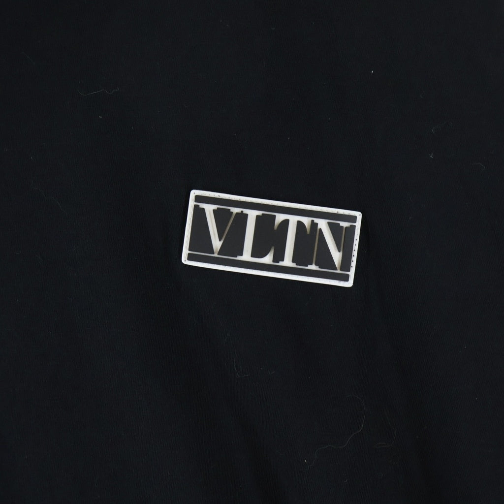 VALENTINO(ヴァレンティノ) VLTN ロゴ コットン 半袖 Tシャツ カットソー L ブラック UV3MG08G6LC