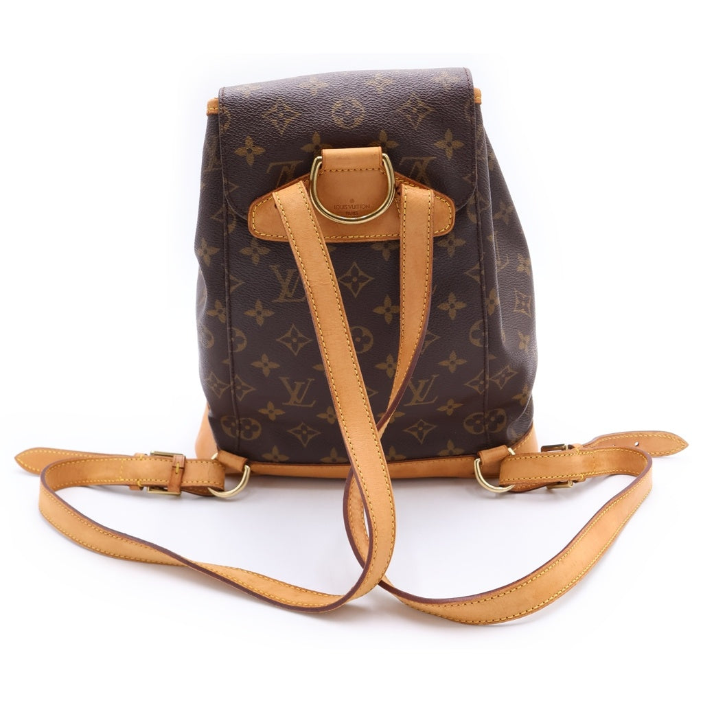 LOUIS VUITTON(ルイヴィトン) モノグラム モンスリPM リュックサック バックパック ブラウン レザー×PVC M51136 ゴールド金具