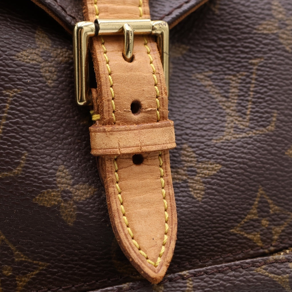 LOUIS VUITTON(ルイヴィトン) モノグラム モンスリPM リュックサック バックパック ブラウン レザー×PVC M51136 ゴールド金具