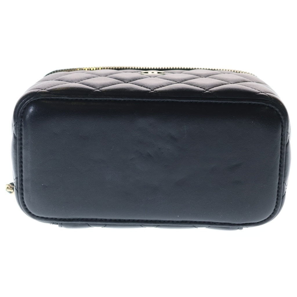 CHANEL(シャネル) マトラッセ バニティ チェーンショルダーバッグ ミニバッグ ブラック ラムスキン AP1341 ゴールド金具 レディース