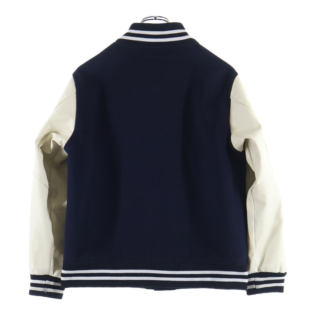 HUMAN MADE(ヒューマンメイド) 19AW VARSITY JACKET アームレザー ハートロゴ バーシティージャケット スタジャン ブルゾン ネイビー/ホワイト