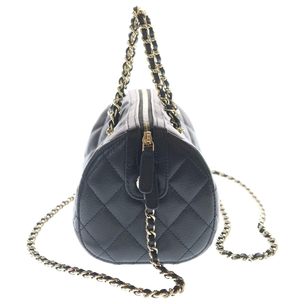 CHANEL(シャネル) マトラッセ タイムレス クラシック ライン 2WAY チェーンショルダーバッグ ハンドバッグ ミニボストンブラック キャビアスキン AP4474 ゴールド金具 レディース