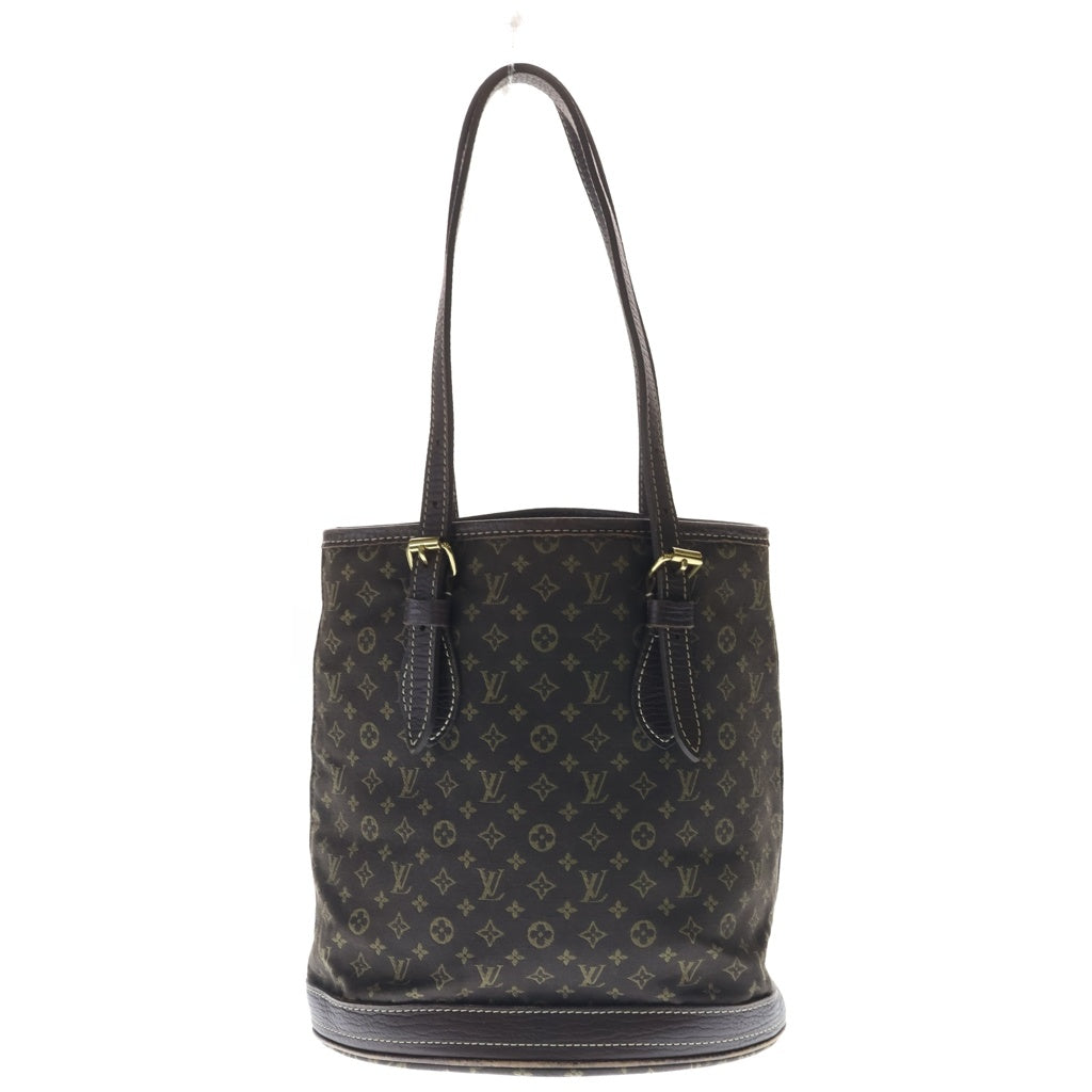 LOUIS VUITTON(ルイヴィトン) モノグラムミニラン バケット PM トートバッグ ハンドバッグ ブラウン レザー×キャンバス M95226 ゴールド金具 レディース