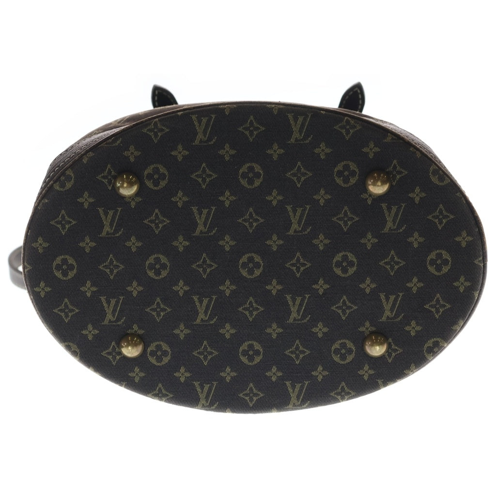 LOUIS VUITTON(ルイヴィトン) モノグラムミニラン バケット PM トートバッグ ハンドバッグ ブラウン レザー×キャンバス M95226 ゴールド金具 レディース