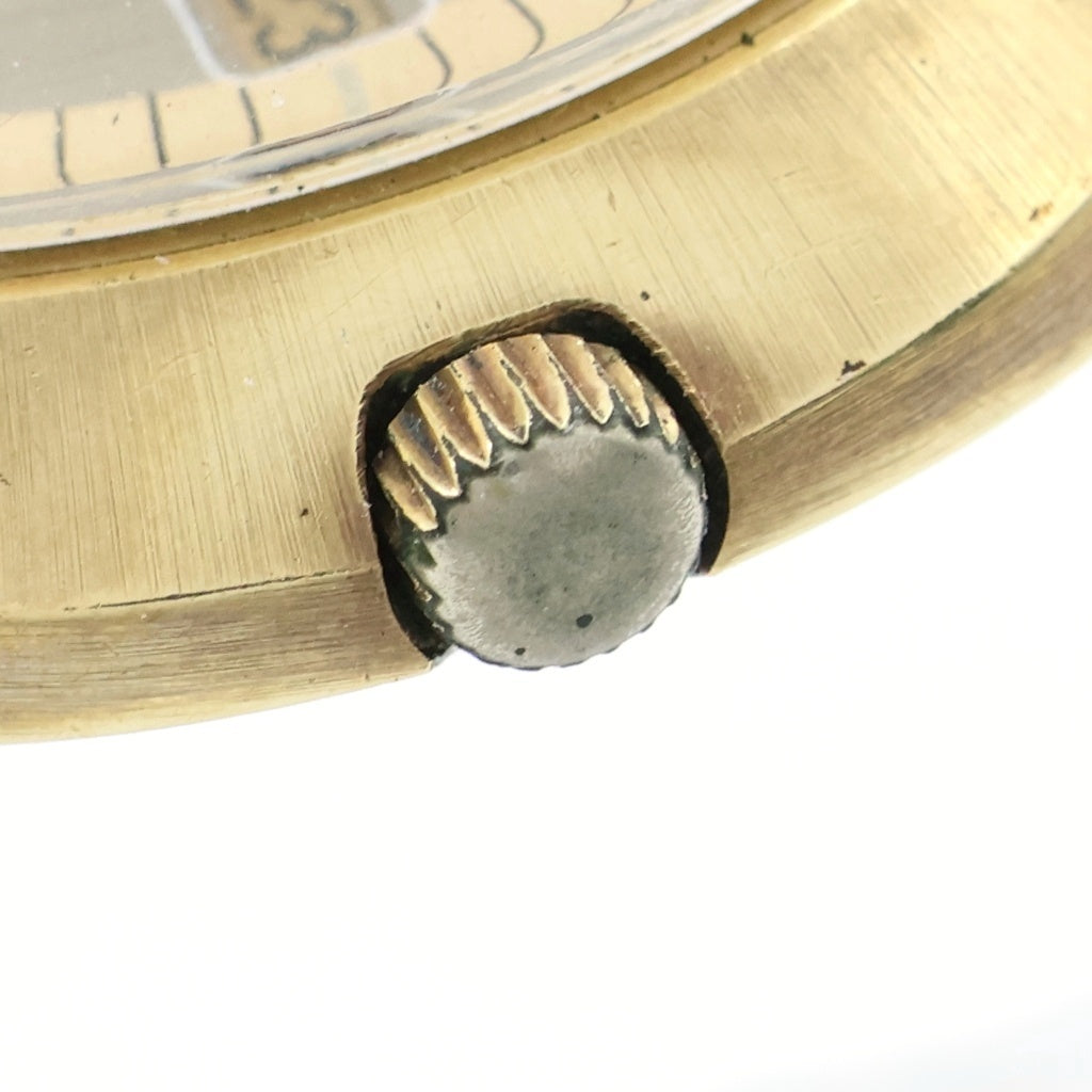 OMEGA(オメガ) ジュネーブ ダイナミック デイト ゴールド文字盤 ステンレス レザーベルト 自動巻き 腕時計 ゴールド