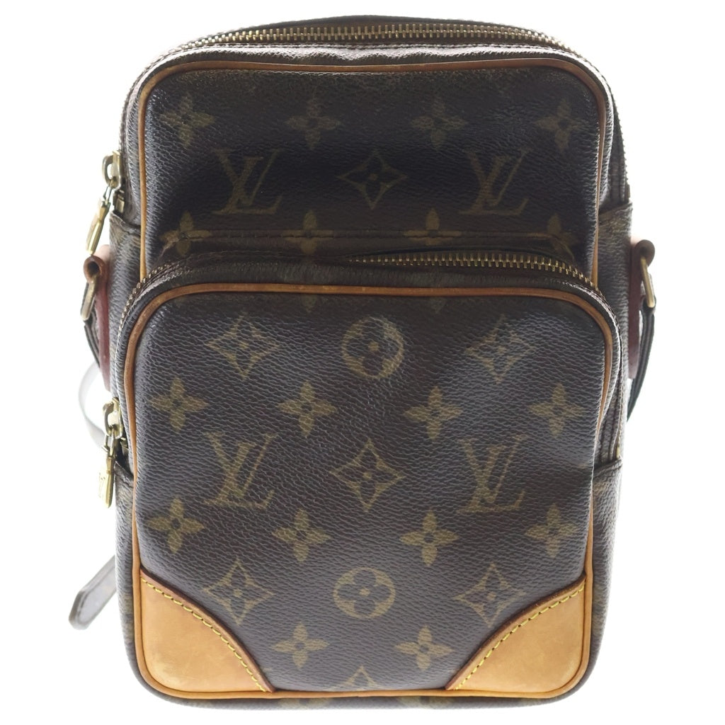 LOUIS VUITTON(ルイヴィトン) モノグラム アマゾン ショルダーバッグ ミニバッグ ブラウン レザー×PVC M45236 ゴールド金具 レディース