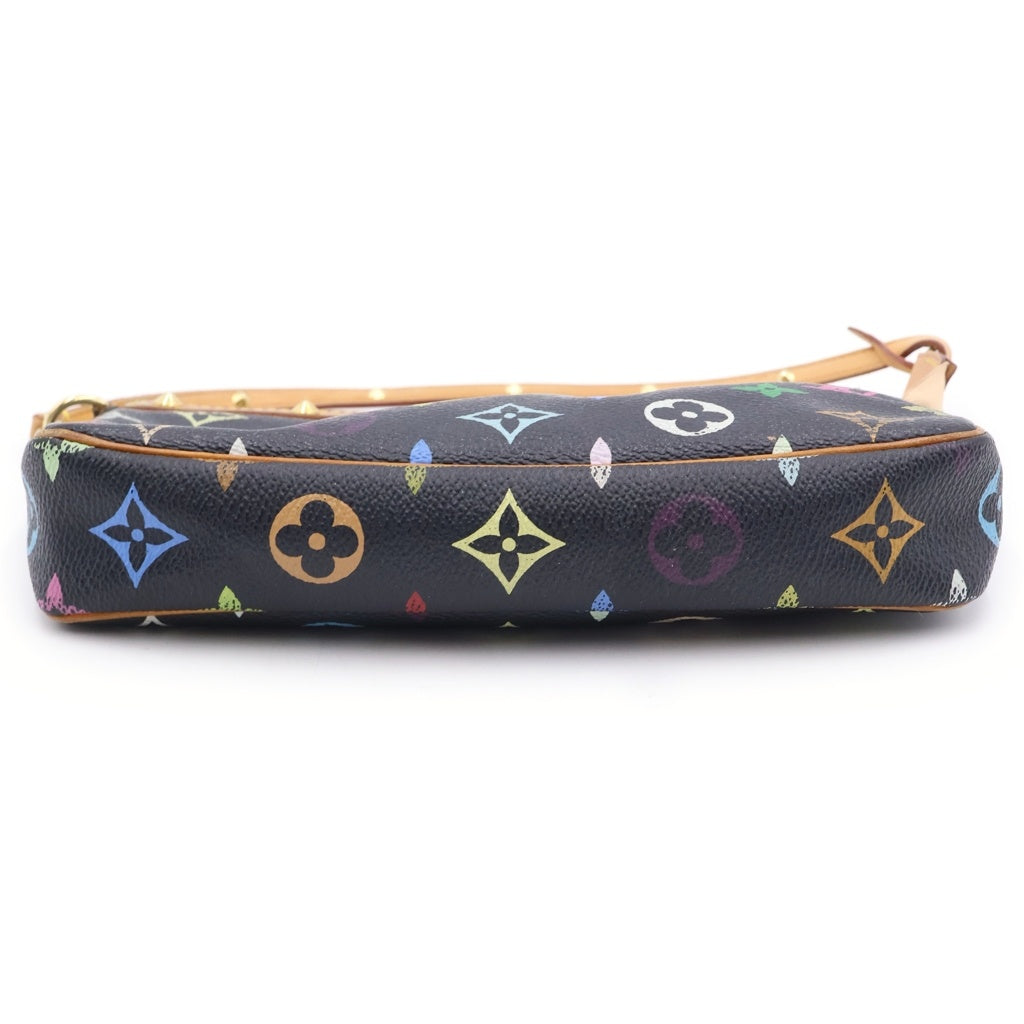 LOUIS VUITTON(ルイヴィトン) モノグラム マルチカラー ポシェットアクセソワール ミニハンドバッグ ケース ブラック ノワール レザー×PVC M92648 ゴールド金具 レディース