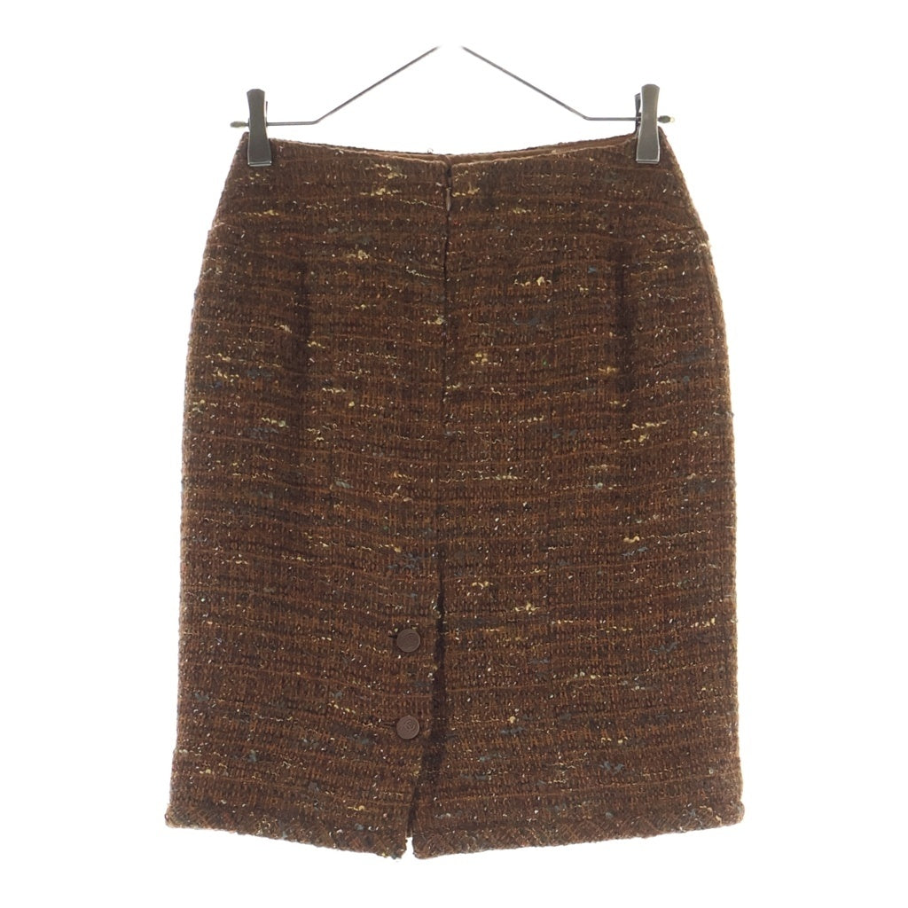 CHANEL(シャネル) 98AW archive Wool Tweed Skirt ココマークボタン ウールツイード スカート ブラウン P12140V07047 レディース