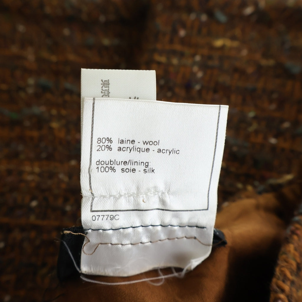 CHANEL(シャネル) 98AW archive Wool Tweed Skirt ココマークボタン ウールツイード スカート ブラウン P12140V07047 レディース