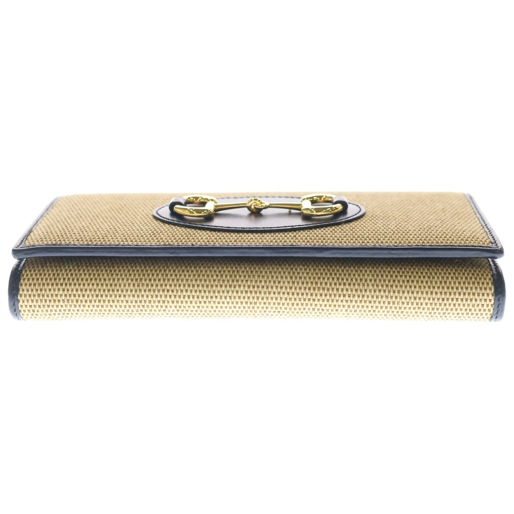 GUCCI(グッチ) ホースビット 1955 チェーンショルダーウォレット ショルダーバッグ ベージュ×ネイビー キャンバス×レザー 621888 レディース