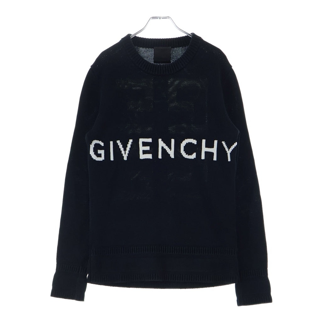 GIVENCHY(ジバンシィ) ロゴ 4G コットン クルーネック ニット セーター #XS ブラック BM90G9401M