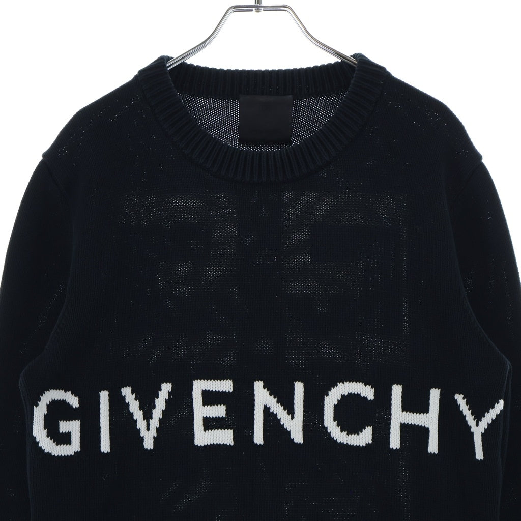GIVENCHY(ジバンシィ) ロゴ 4G コットン クルーネック ニット セーター #XS ブラック BM90G9401M
