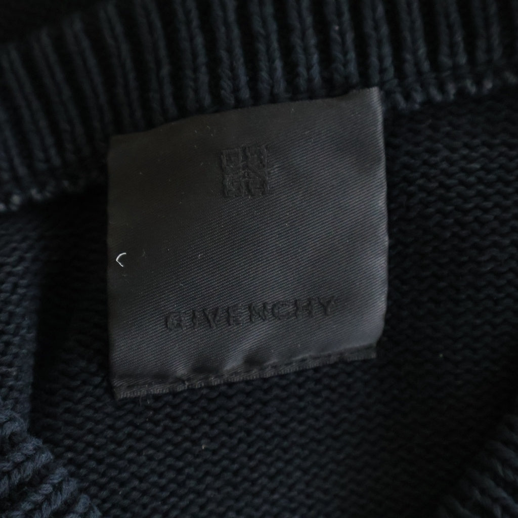 GIVENCHY(ジバンシィ) ロゴ 4G コットン クルーネック ニット セーター #XS ブラック BM90G9401M