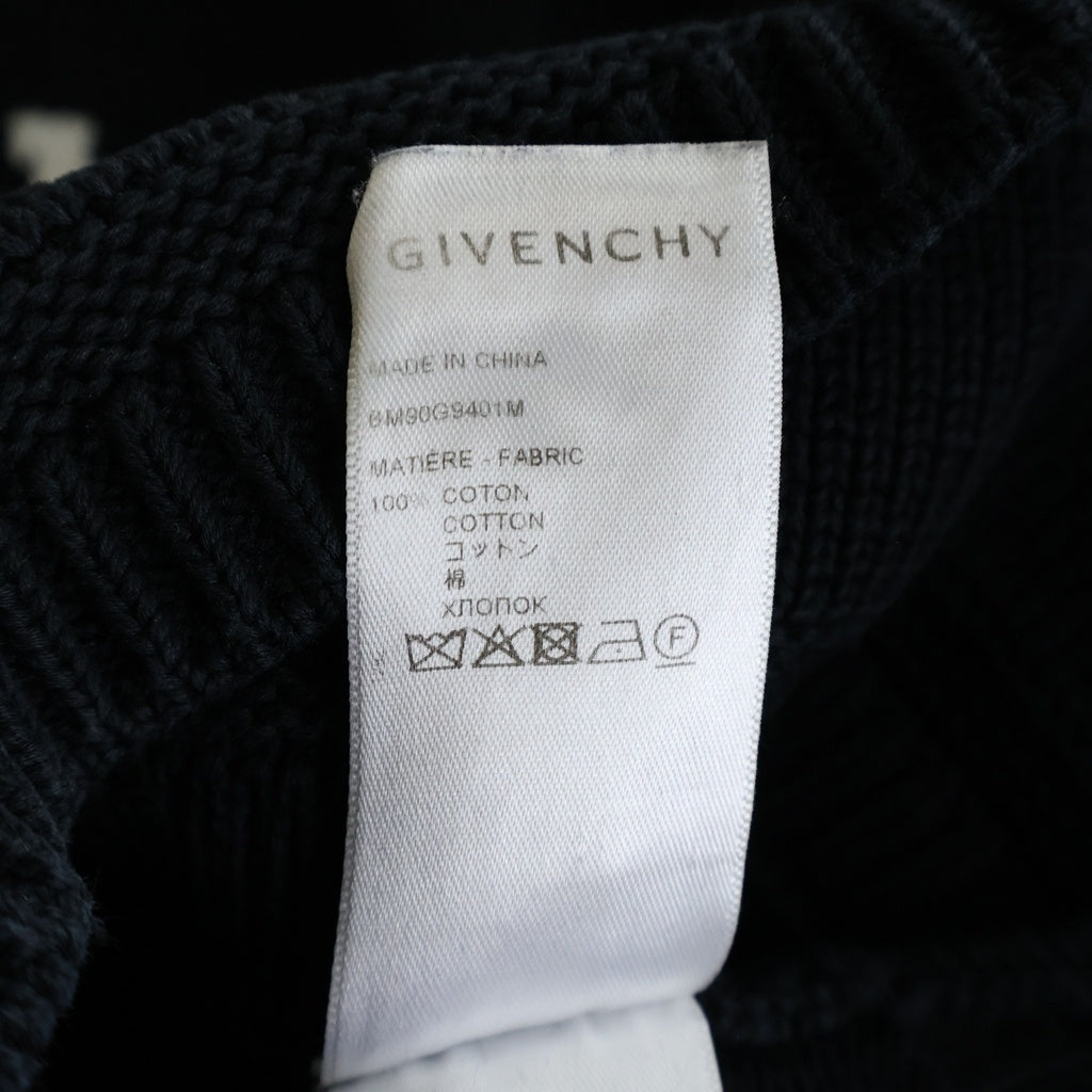 GIVENCHY(ジバンシィ) ロゴ 4G コットン クルーネック ニット セーター #XS ブラック BM90G9401M