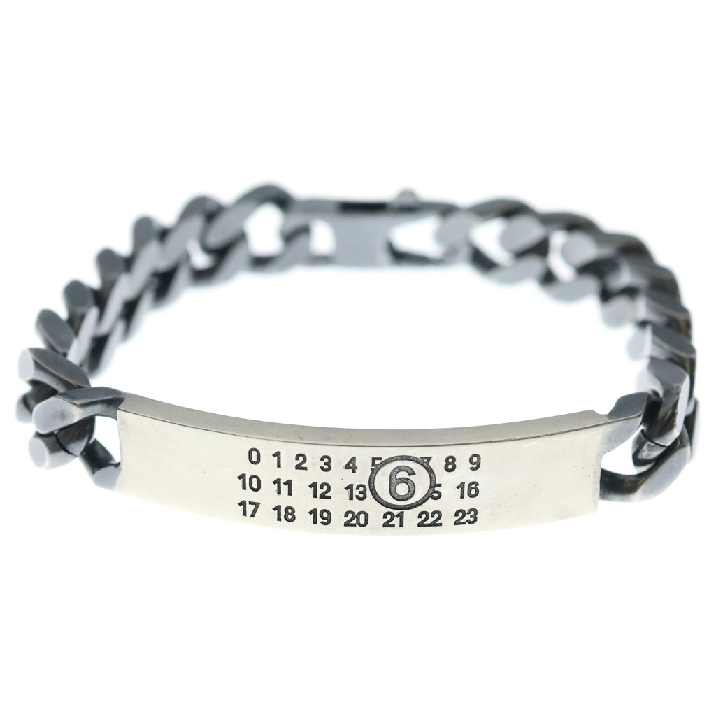 MM6 Maison Margiela(エムエムシックスメゾンマルジェラ) ナンバリングロゴ プレート メッキ チェーン ブレスレット シルバー