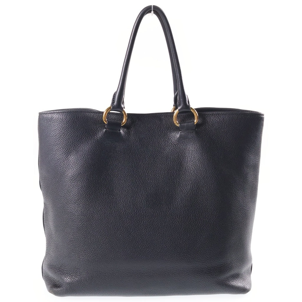 PRADA(プラダ) ヴィッテロ フェニックス レザー 2WAY ハンド ショルダー トートバッグ ゴールド金具 ブラック 1BG865 レディース