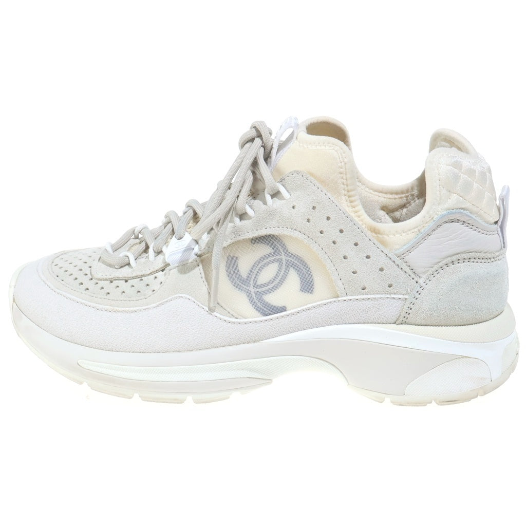 CHANEL(シャネル) ココマーク トレーナーズ ローカットスニーカー スエード レザー ホワイト L G40193 レディース