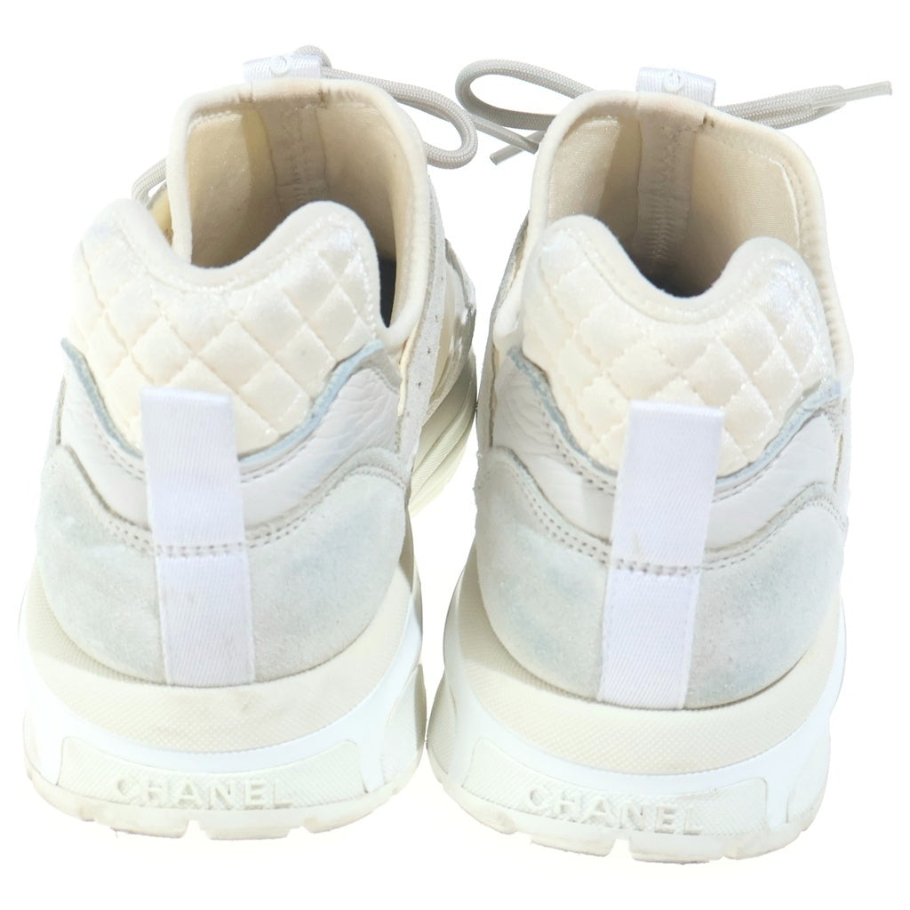 CHANEL(シャネル) ココマーク トレーナーズ ローカットスニーカー スエード レザー ホワイト L G40193 レディース