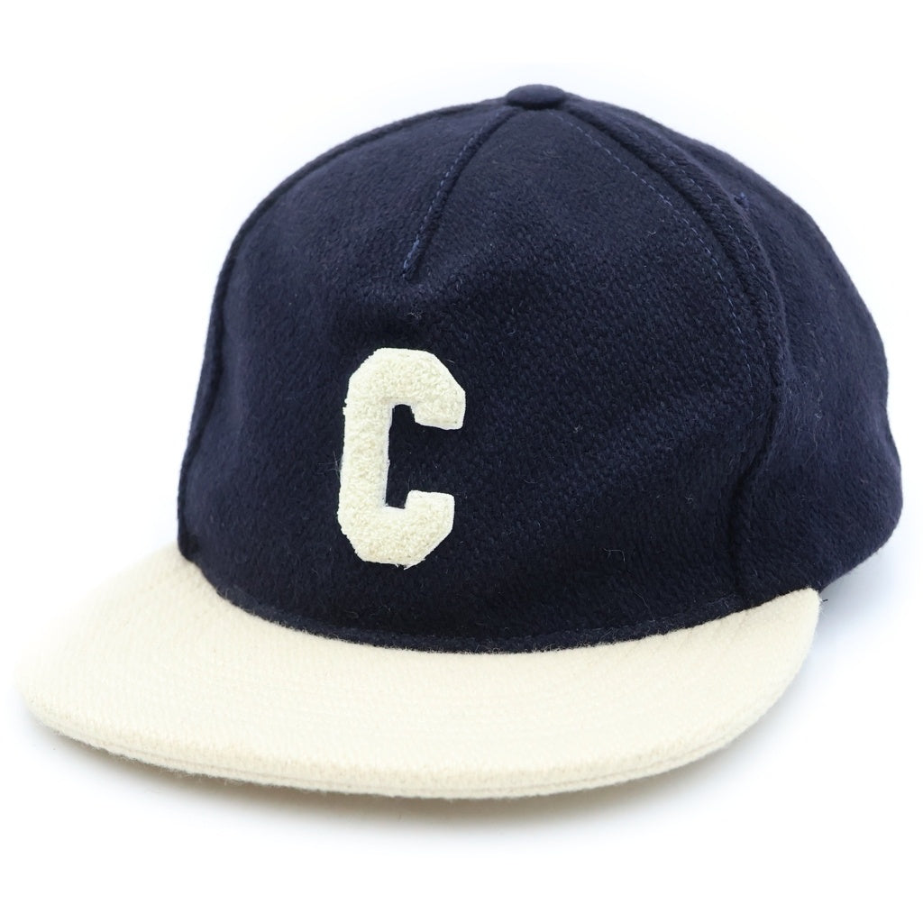 CELINE(セリーヌ) Cロゴキャップ ホワイト×ネイビー ウール×ナイロン#M 2AUU3896C