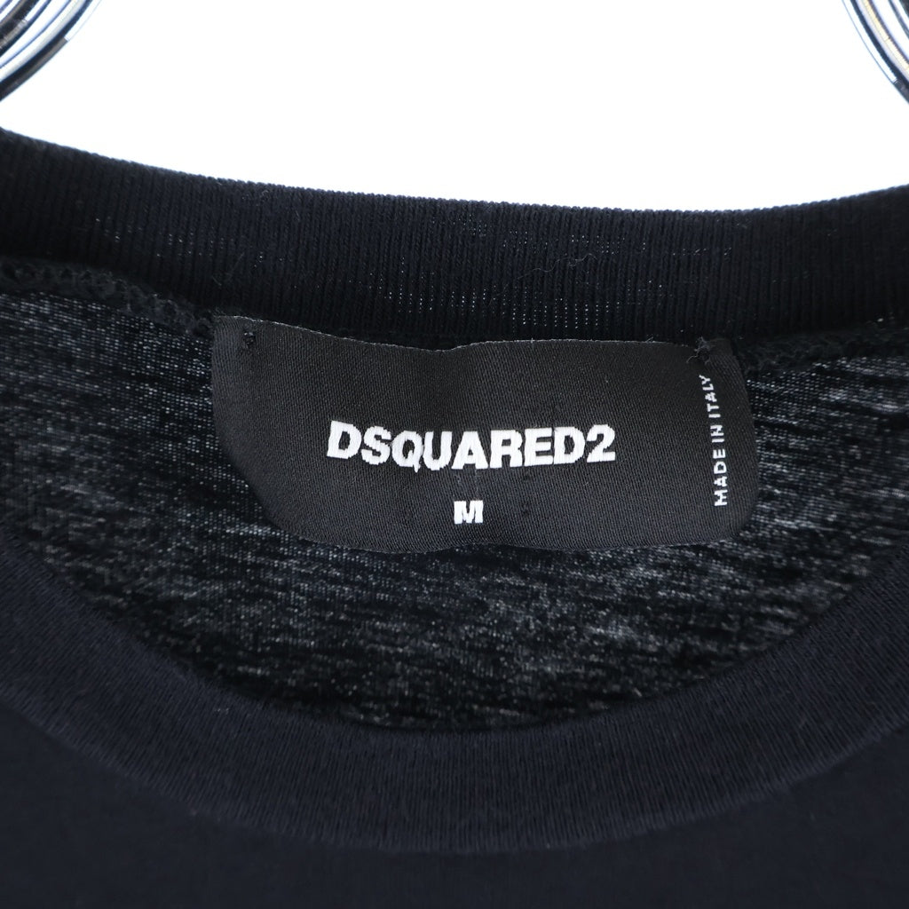 DSQUARED2(ディースクエアード) 21AW ICON LOGO PRINT S/S TEE フロントラバーロゴプリント 半袖Tシャツ カットソー ブラック S80GC0029