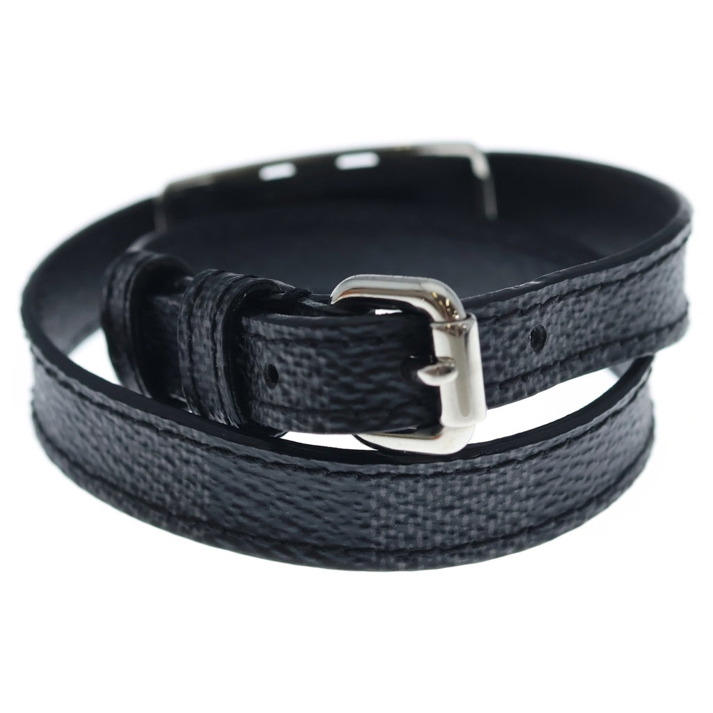 LOUIS VUITTON(ルイヴィトン) ダミエ グラフィット ブラスレ サインイット ブレスレット ブラック M6616 シルバー金具 レディース