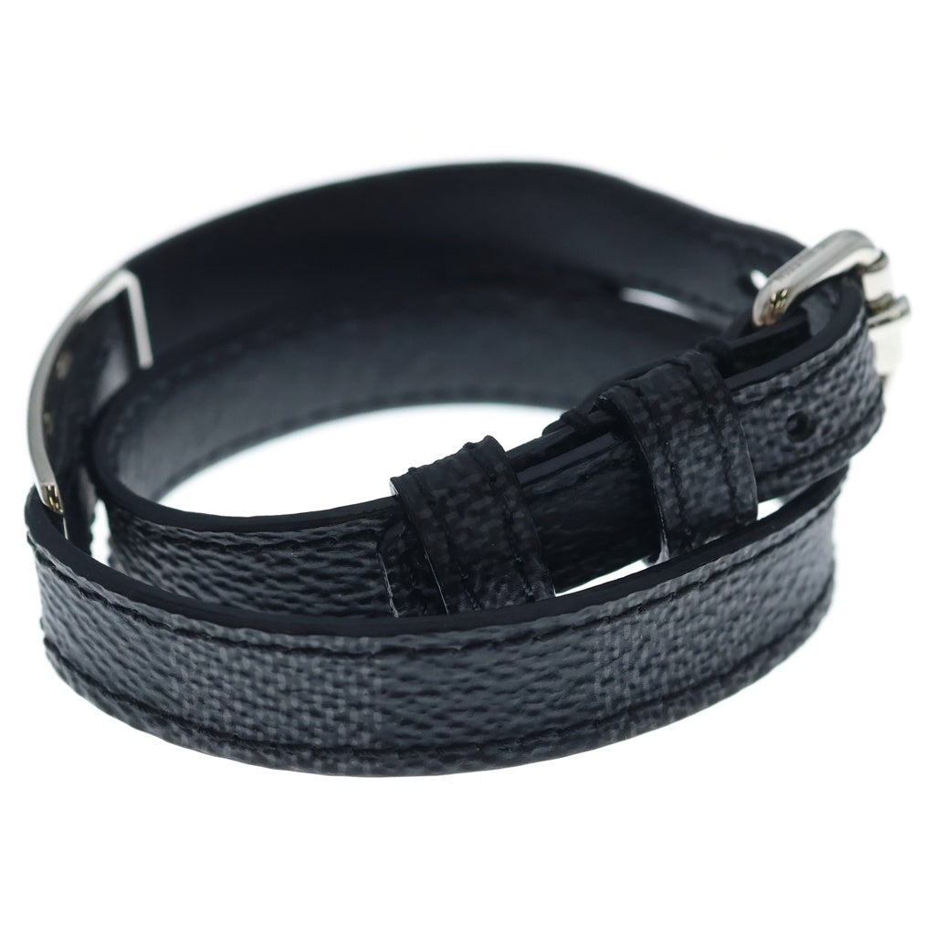 LOUIS VUITTON(ルイヴィトン) ダミエ グラフィット ブラスレ サインイット ブレスレット ブラック M6616 シルバー金具 レディース