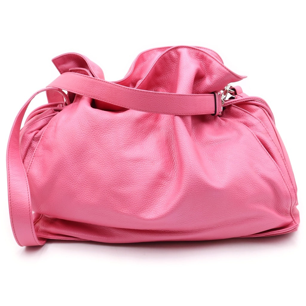 LOEWE(ロエベ) フラメンコ フリンジ ショルダーバック ハンドバッグ ピンク レザー レディース